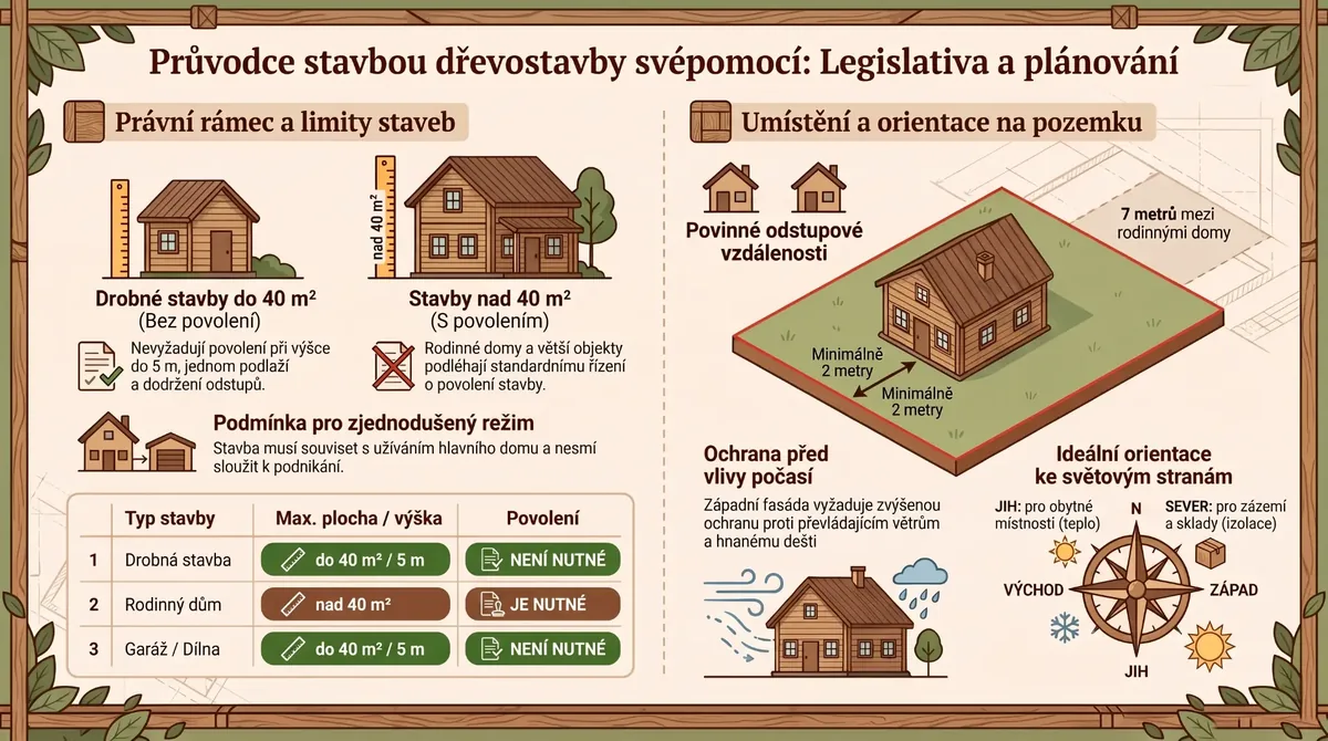 Legislativa, povolené limity a výběr pozemku pro stavbu dřevostavby svépomocí
