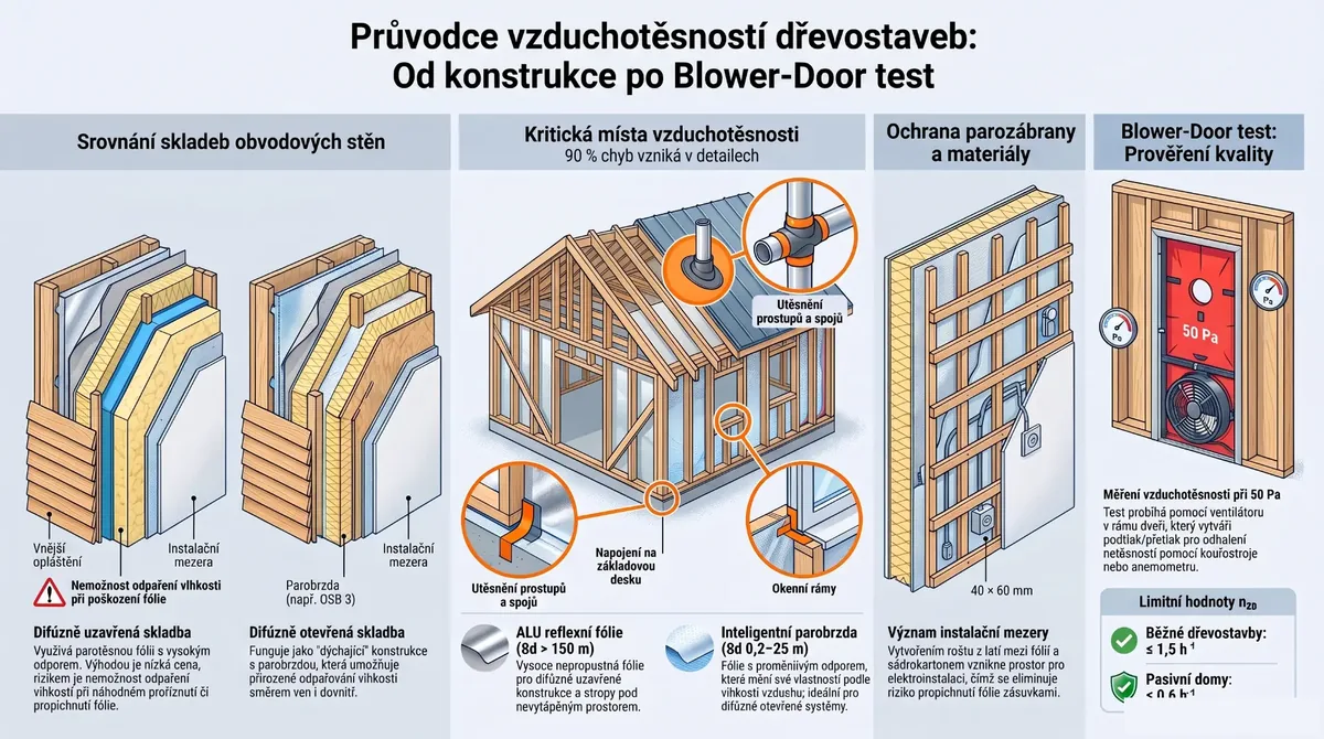 Parotěsné a paropropustné zábrany – Vzduchotěsnost a Blower-Door test